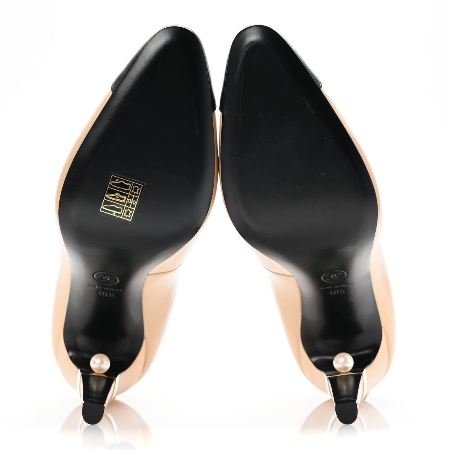 Lambskin Booties 40.5 Black Beige