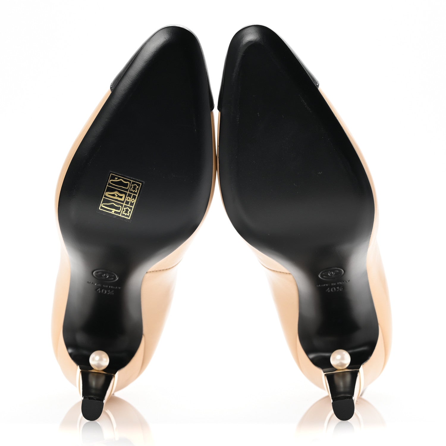 Chanel Lambskin Booties 40.5 Black Beige 6 of 10