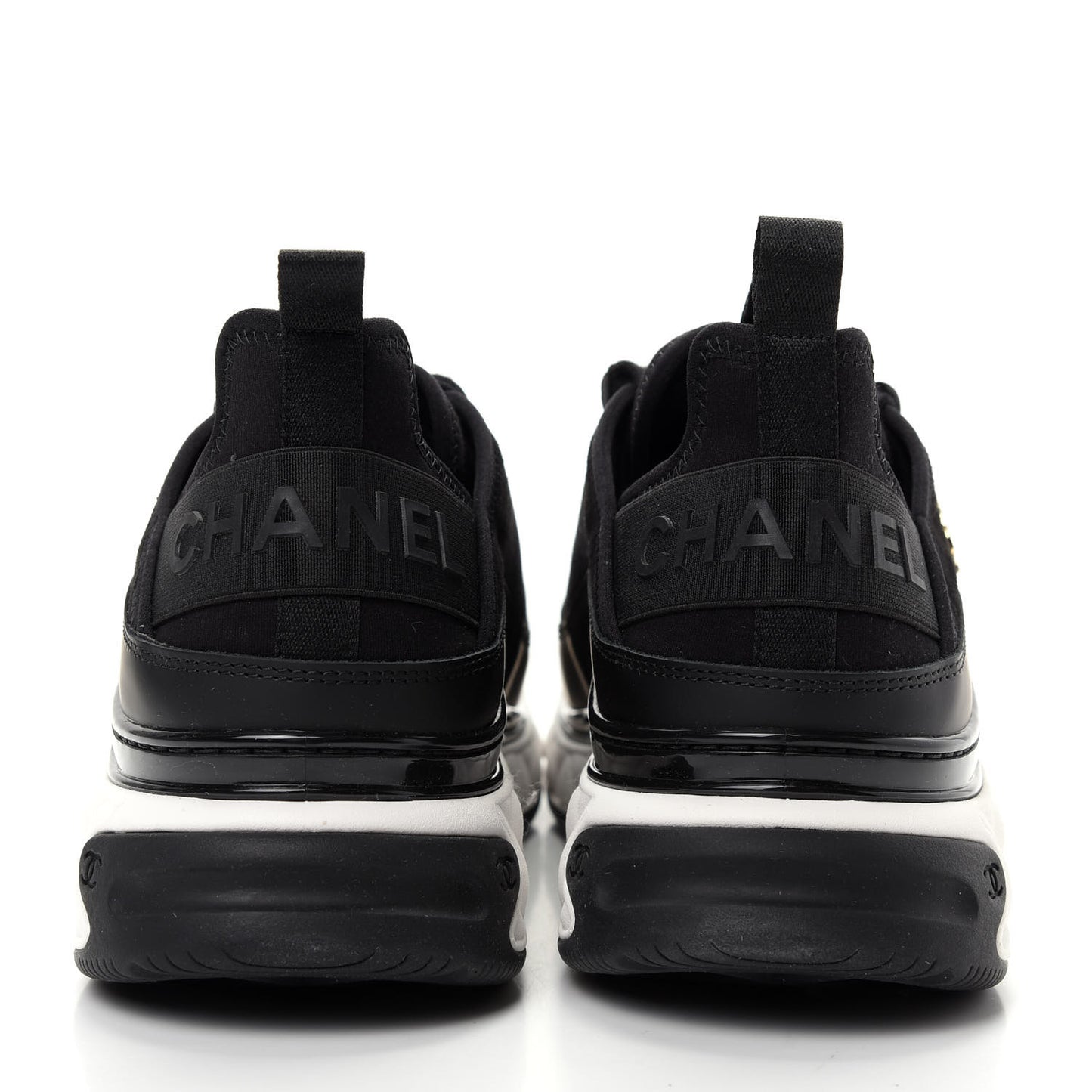 Velvet Calfskin Mixed Fibers CC Sneakers 41.5 Black