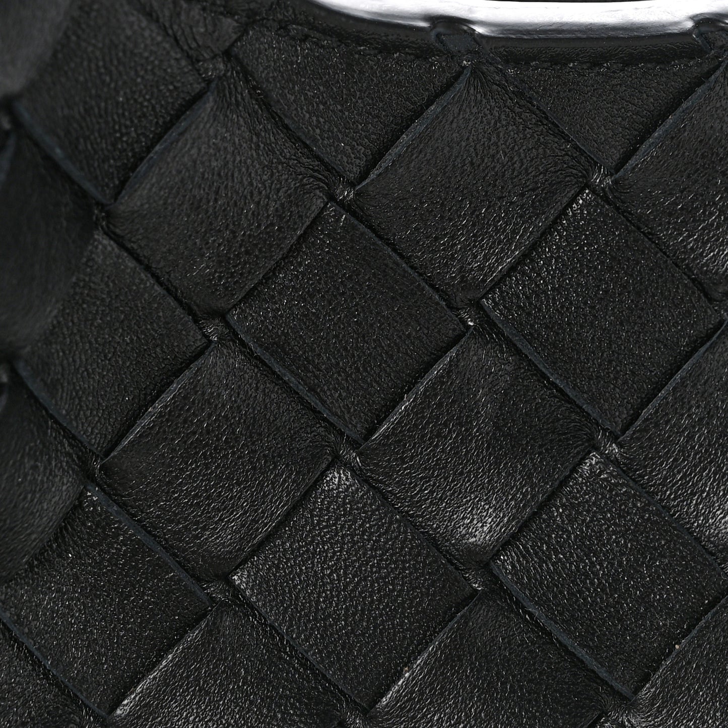 Nappa Intrecciato Small Campana Shoulder Bag Black
