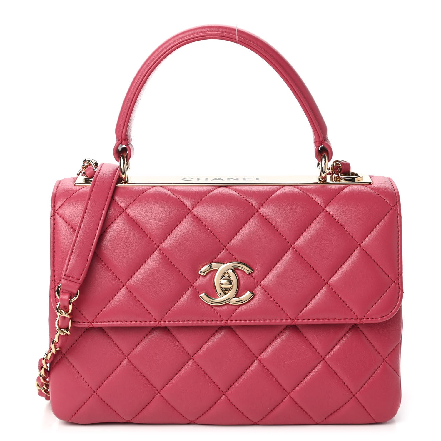 Chanel Lambskin Quilted Small Trendy CC Dual Handle Bag Dark Pink 1 of 10