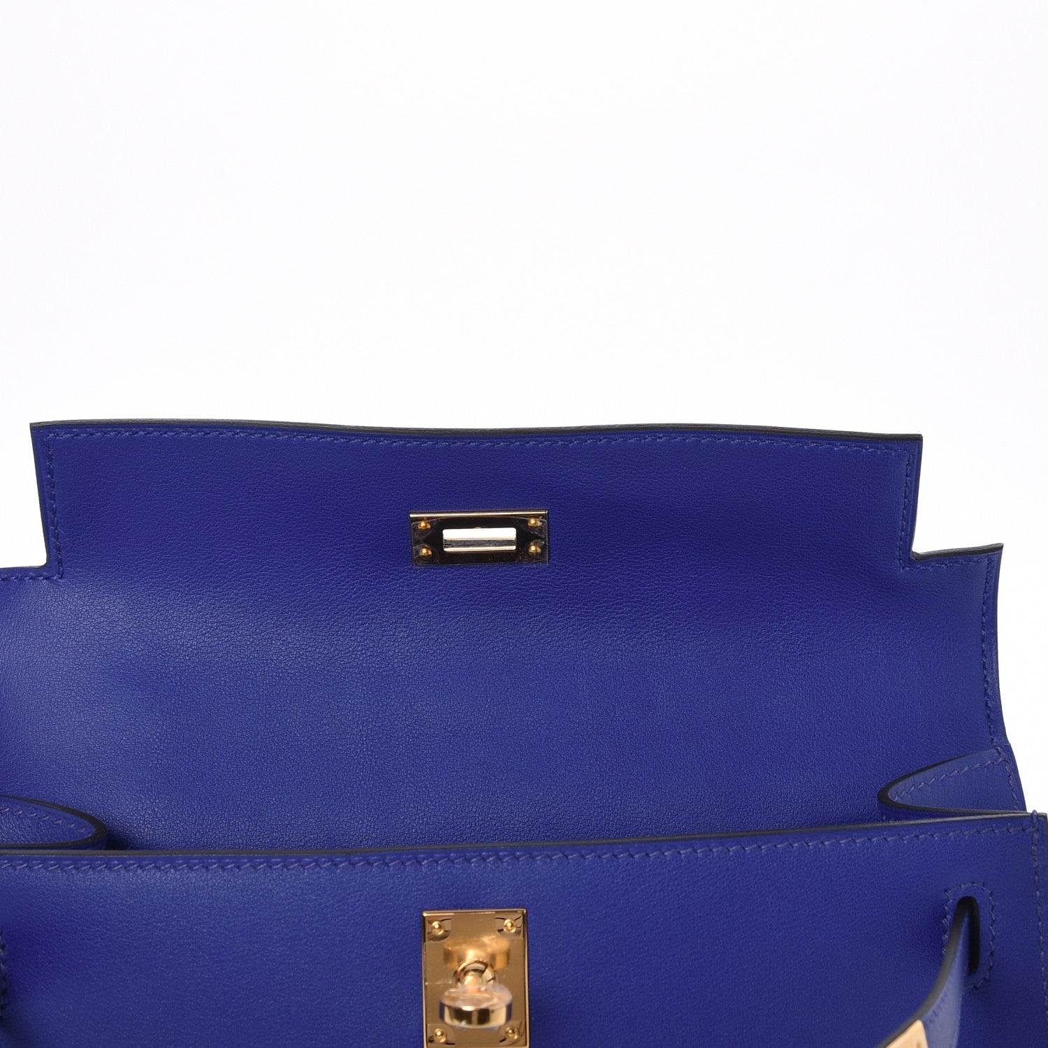 Hermes Swift Kelly Pochette Clutch Bleu Electrique 15 of 26