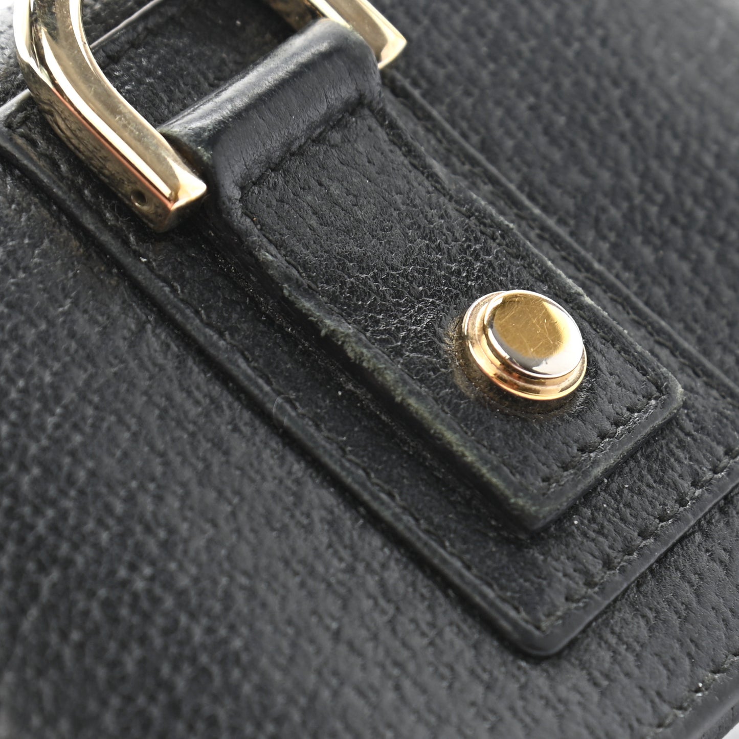 Calfskin Boar Ring Card Holder Black