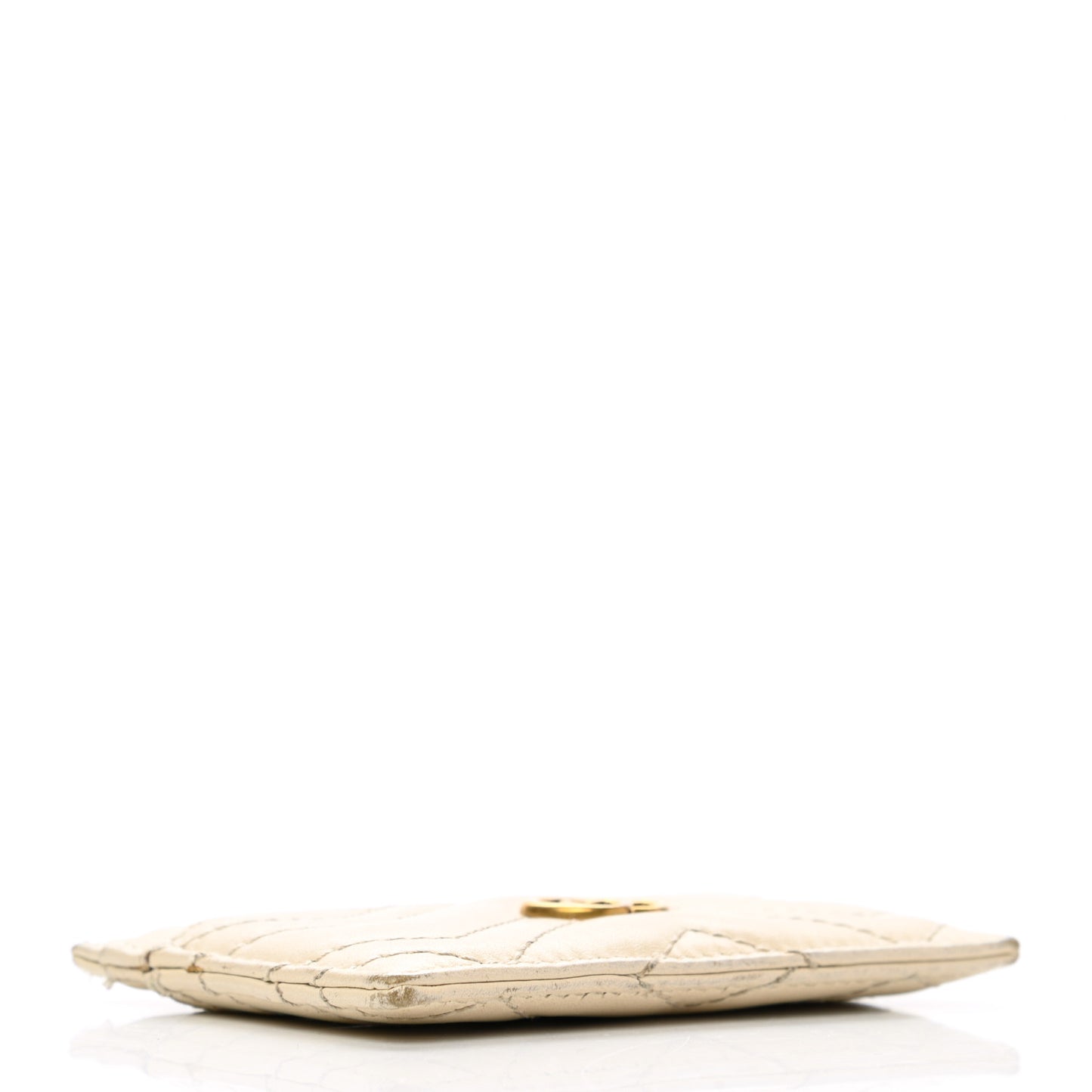 Calfskin Matelasse GG Marmont Card Holder White