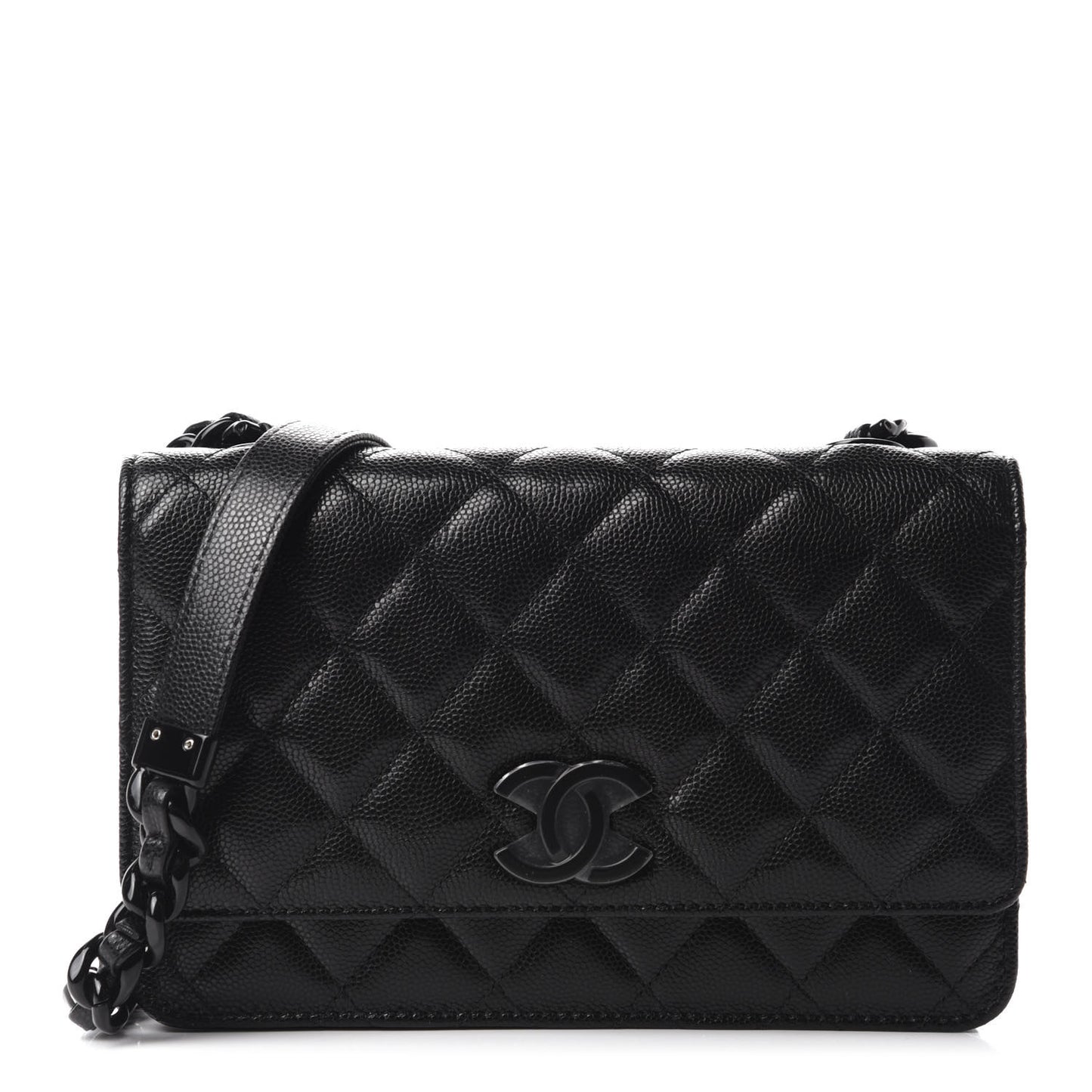 Caviar Quilted My Everything Wallet On Chain WOC Black