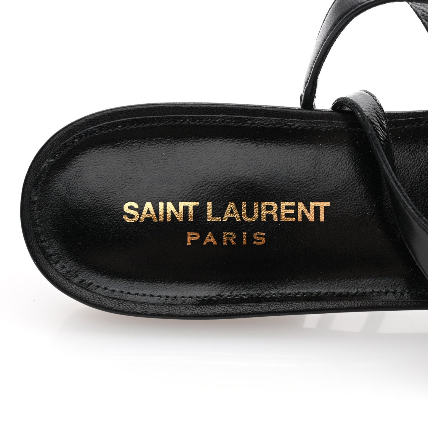 Patent Smooth Lambskin Anais Slingback Flats 40.5 Navy Black