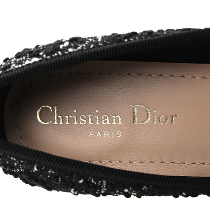 Christian Dior Tweed Ballet Flat 38.5 Black White 9 of 13