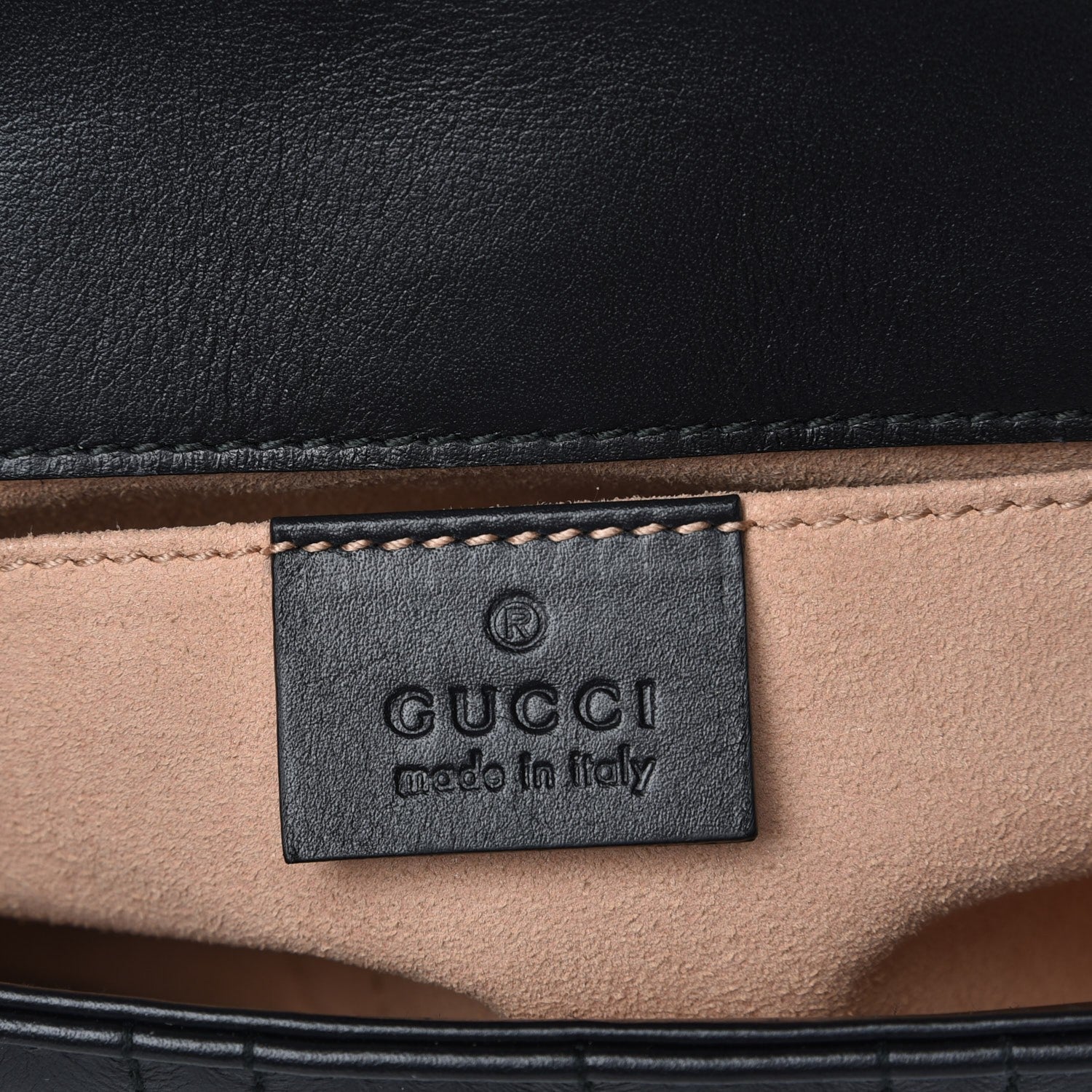 Gucci Calfskin Matelasse Studded Mini Pearly GG Marmont Shoulder Bag Black 6 of 7