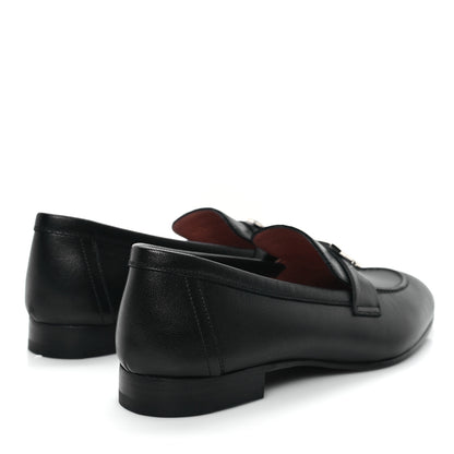 Hermes Goatskin Womens Paris Loafers 36.5 Black 5 of 10
