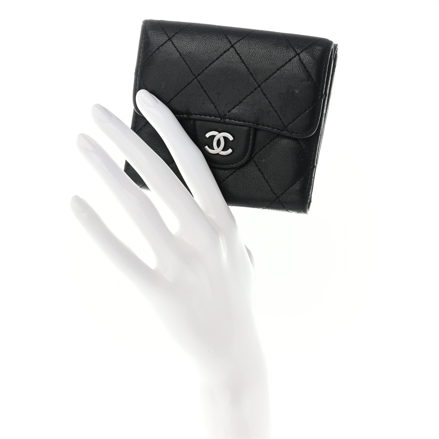 Chanel Lambskin Quilted Double Sided Wallet Black 2 of 16