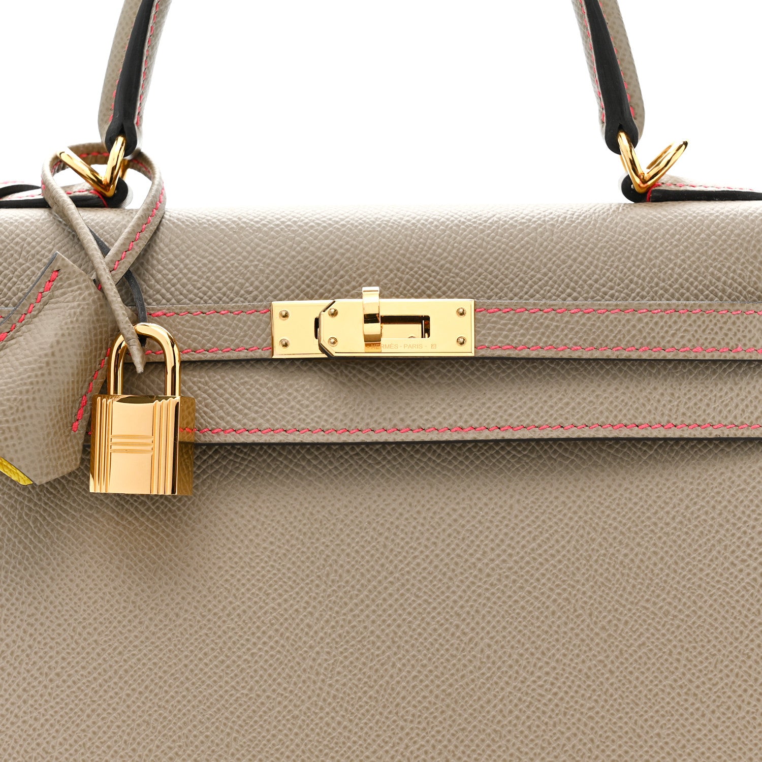 Hermes Epsom Horseshoe Kelly Sellier 25 Gris Asphalte Lime 8 of 11