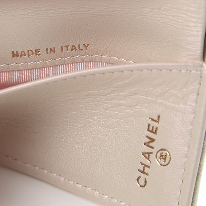 Chanel Iridescent Lambskin Quilted Double Flap Wallet Ivory 7 of 9