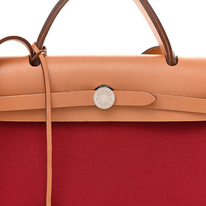 Hermes Vache Hunter Toile Herbag Zip 31 PM Rubis 8 of 15