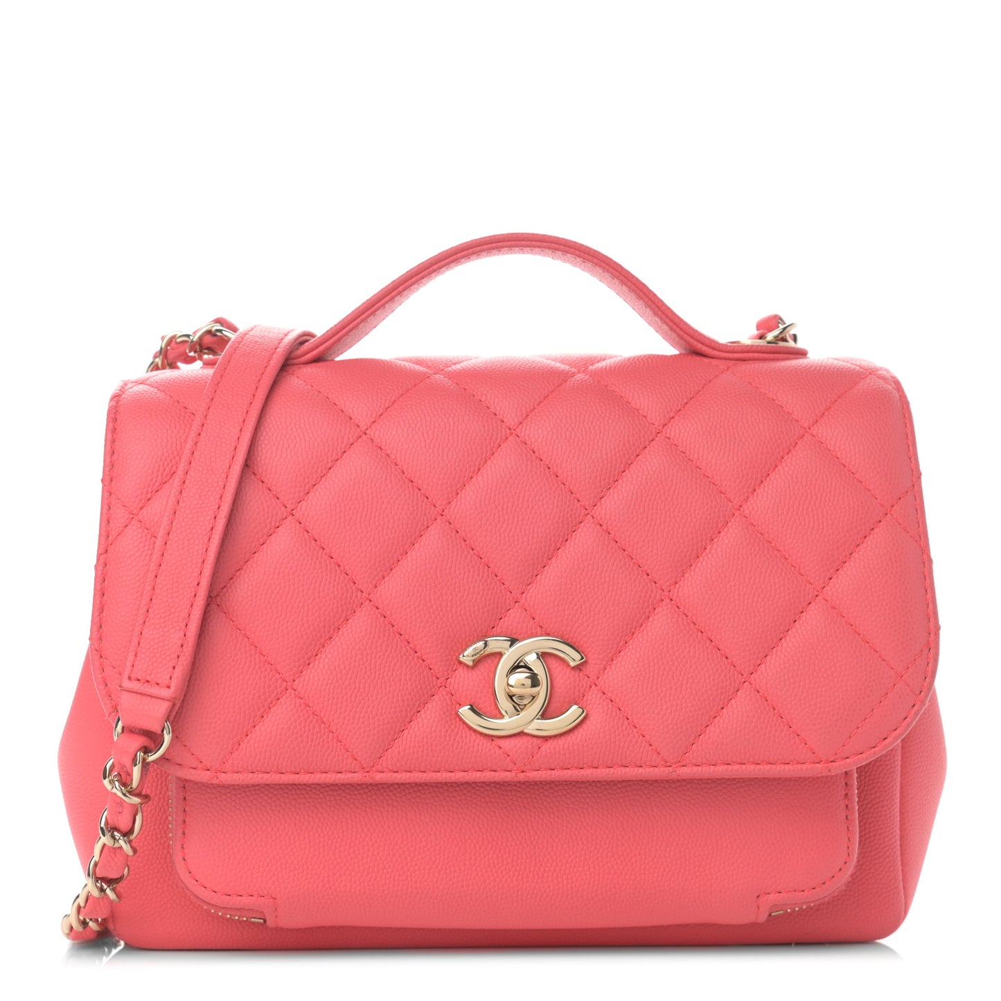 Caviar Quilted Medium Business Affinity Flap Pink