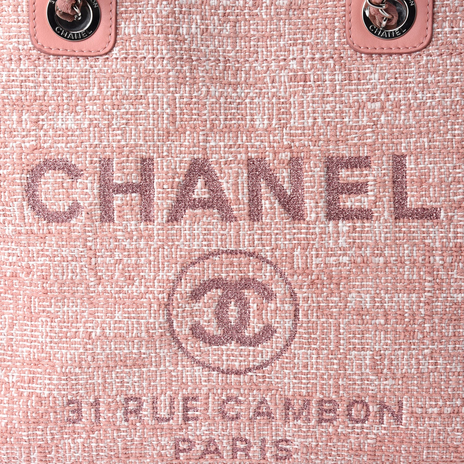 Chanel Canvas Small Deauville Tote Pink 10 of 10