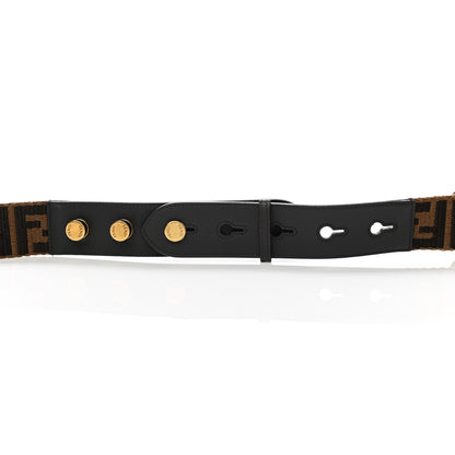 Fendi Ribbon Vitello Century FF 1974 Flat Studded Strap You Fango Marrone Ebano 6 of 6