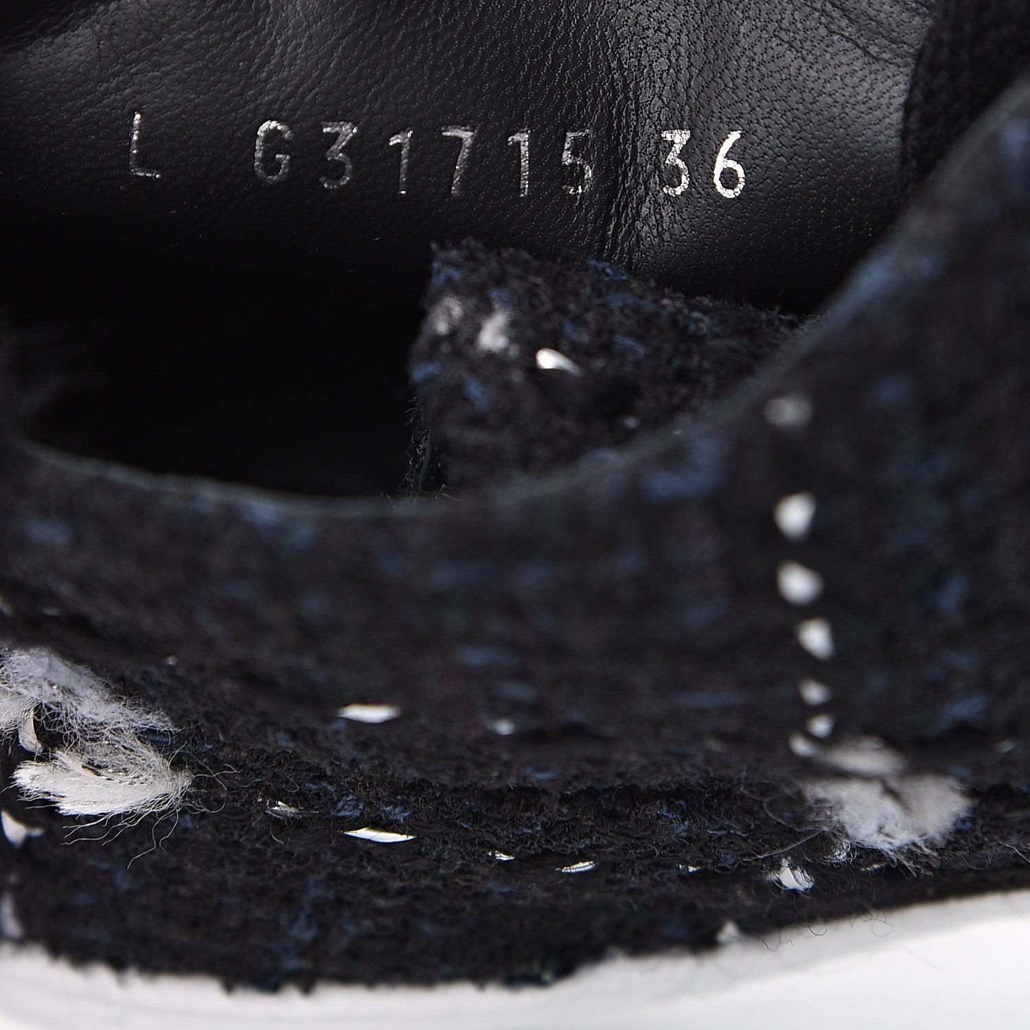 Chanel Suede Tweed High Top Sneakers 36 Black Navy 7 of 8