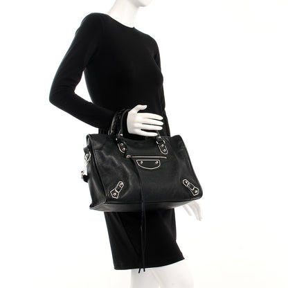 Balenciaga Chevre Silver Metallic Edge Hardware City Black 3 of 8