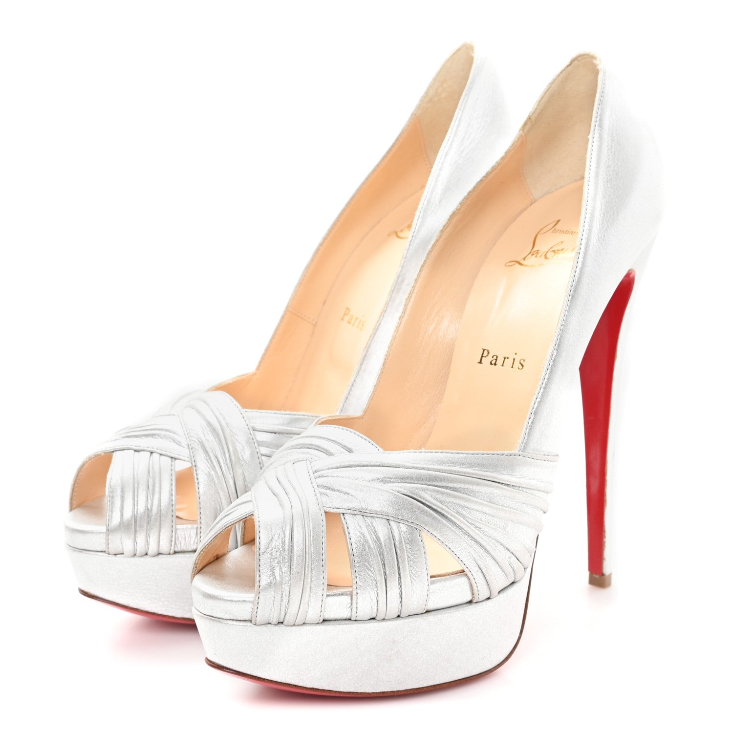 Christian Louboutin Nappa Aborina 150 Pumps 39.5 Silver 4 of 9