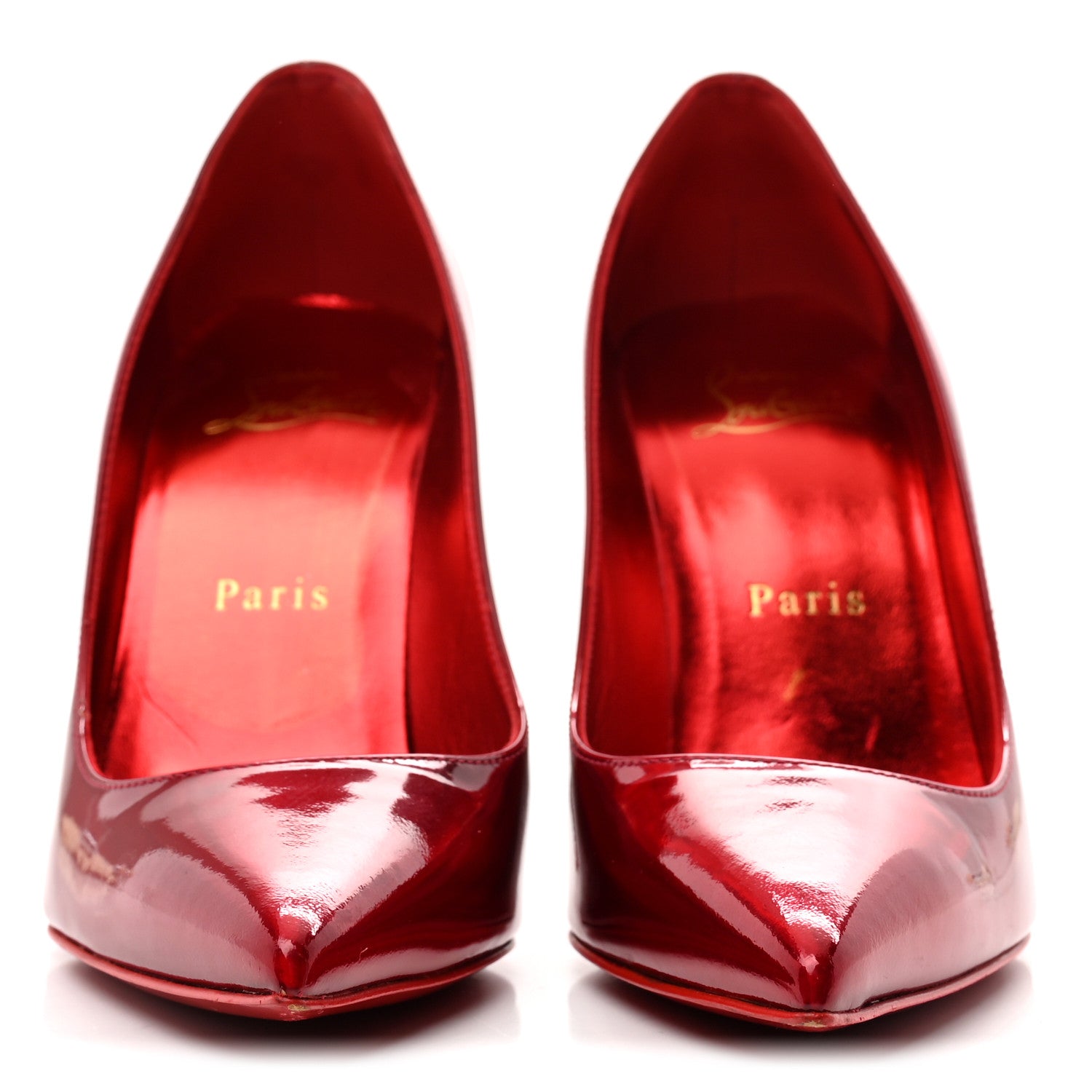 Christian Louboutin Metallic Patent Psychic So Kate 100 Pumps 35.5 Loubi 3 of 8