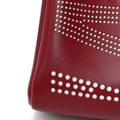 Lanvin Calfskin Perforated Logo Tote Red 8 of 9