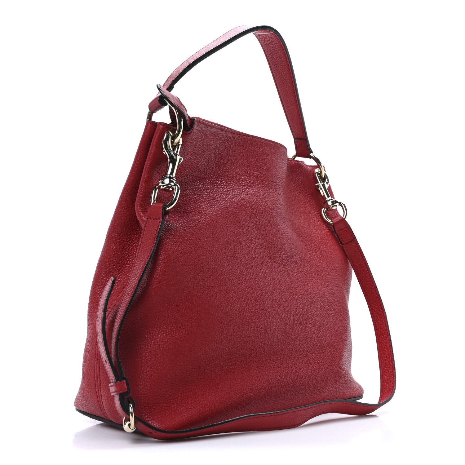 Gucci Pebbled Calfskin Large Soho Hobo Tabasco Red 3 of 10