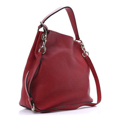 Gucci Pebbled Calfskin Large Soho Hobo Tabasco Red 3 of 10
