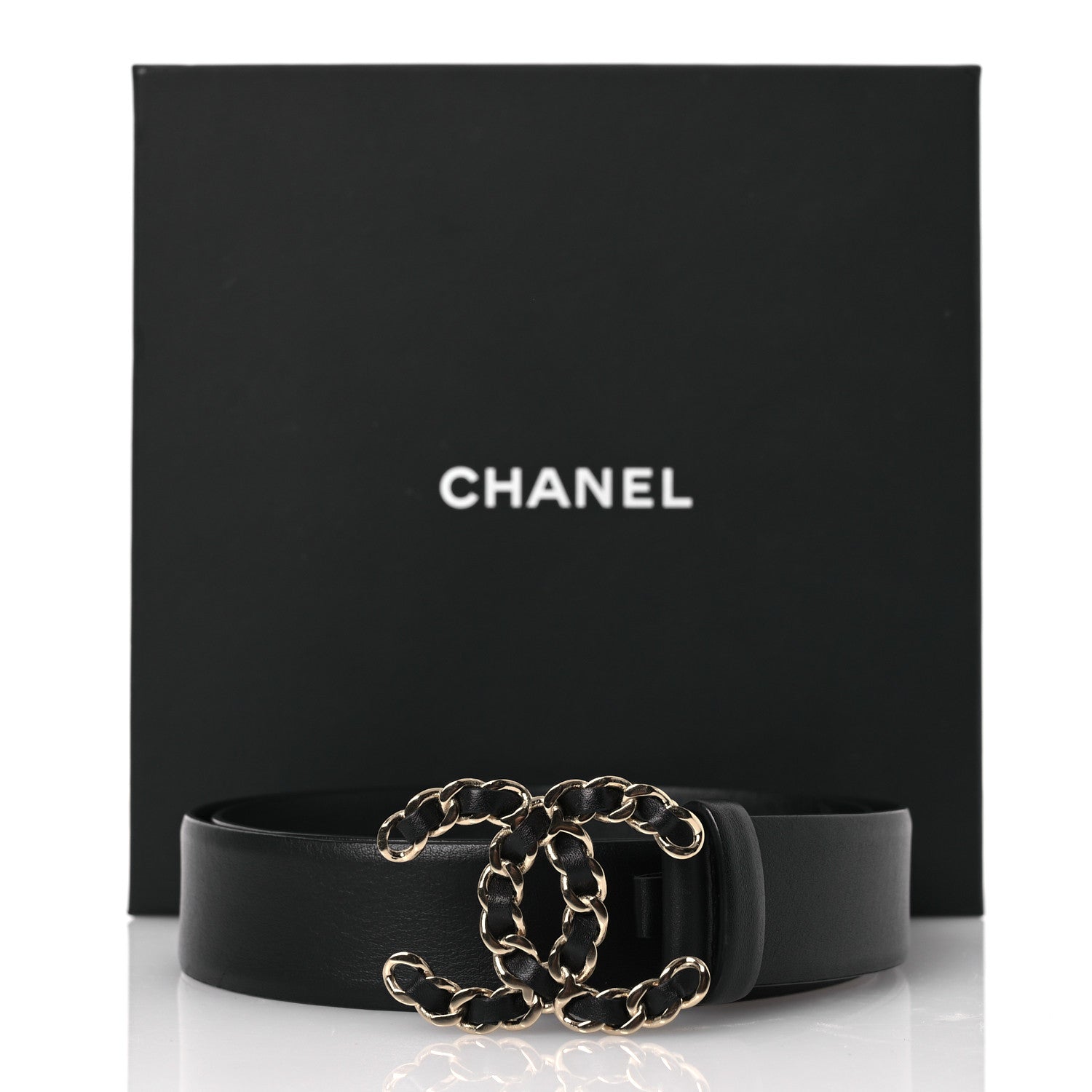 Chanel Lambskin CC Chain Belt 85 34 Black 8 of 8
