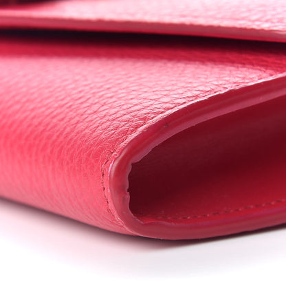 Chloe Shiny Grained Calfskin Aby Wallet on Chain Crimson Pink 6 of 12