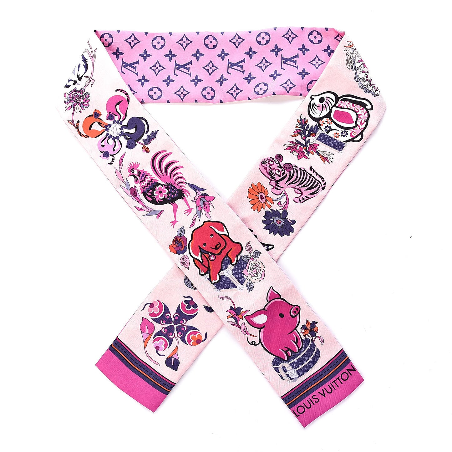 Silk Monogram Superstition Bandeau Rose