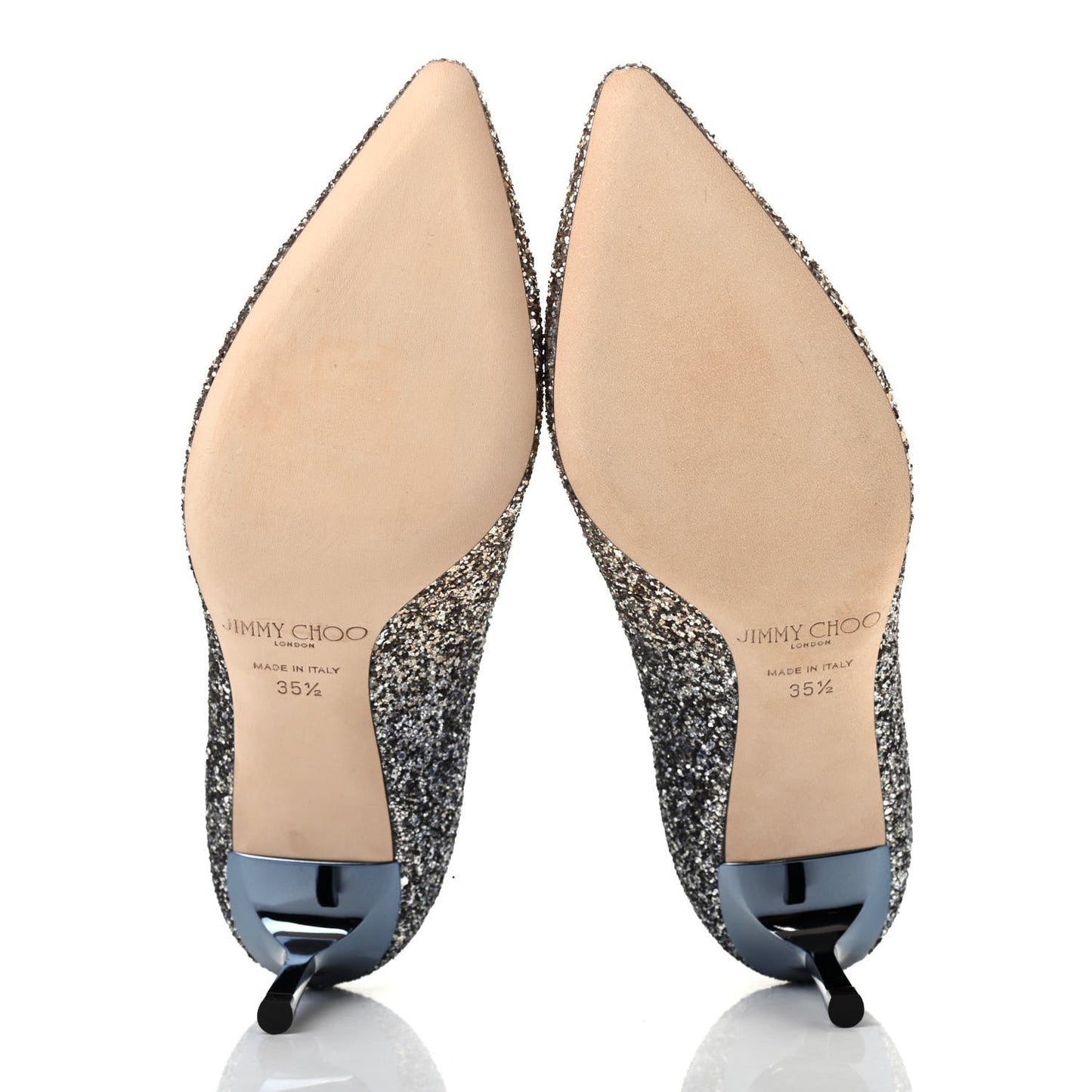 Glitter Degrade Pointy Toe Romy 60 Pumps 35.5 Antique Gold Anthracite