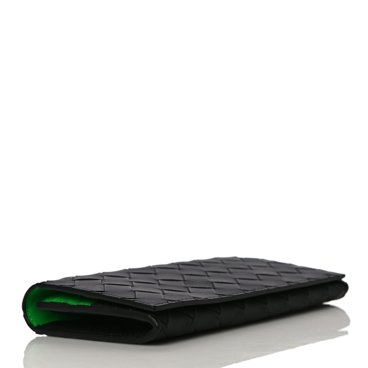 Nappa Intrecciato Long Wallet Black Grass