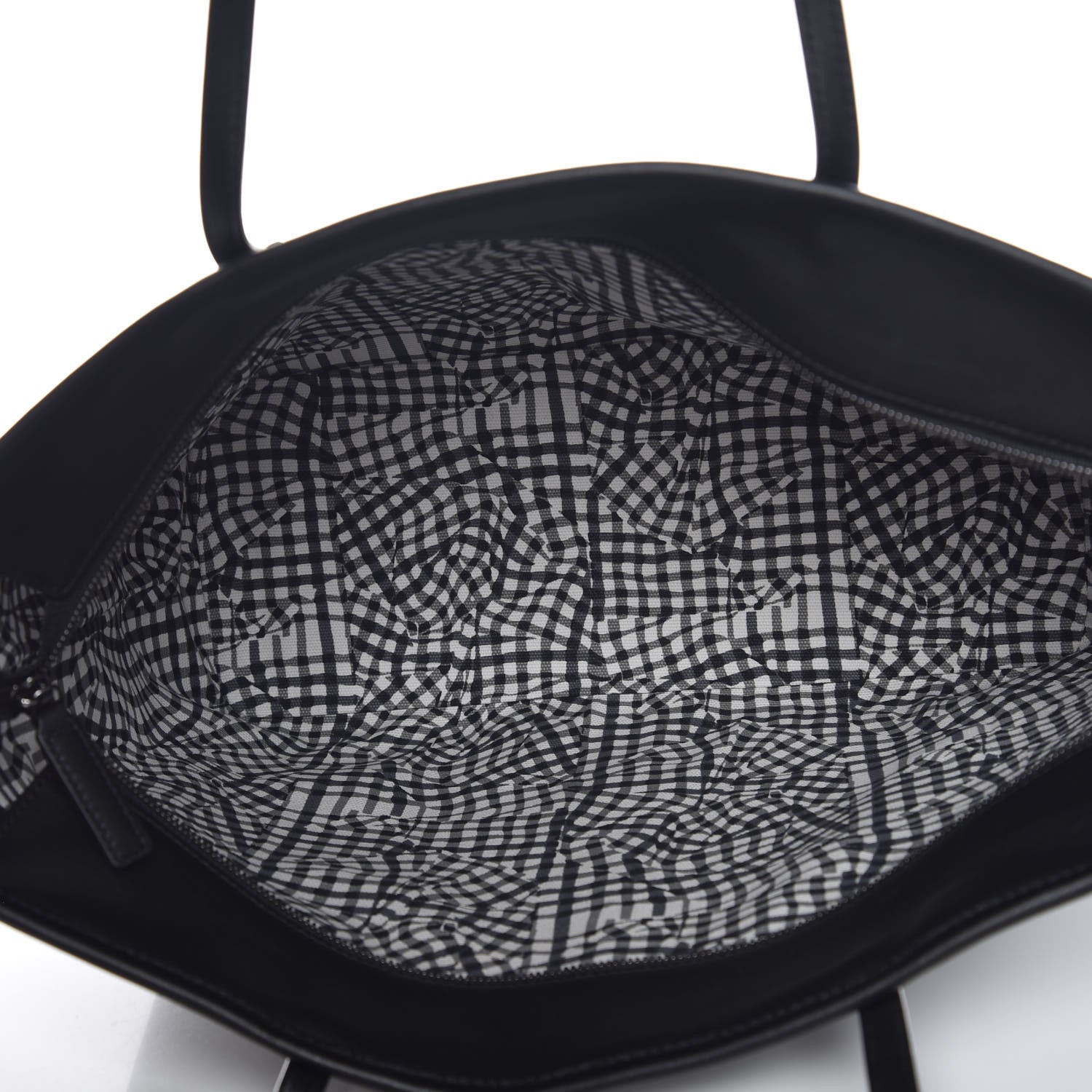 MCM Visetos Medium Anya Zip Top Shopper Tote Black 6 of 9