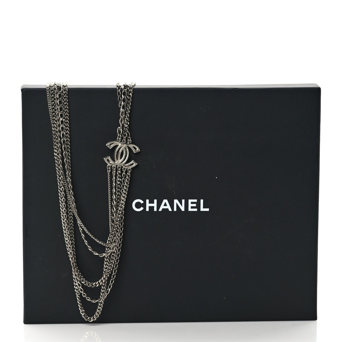 Crystal CC Multi Strand Long Chain Necklace Gold