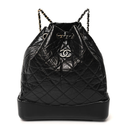Chanel Aged Calfskin Quilted Gabrielle Backpack Black 1 of 14