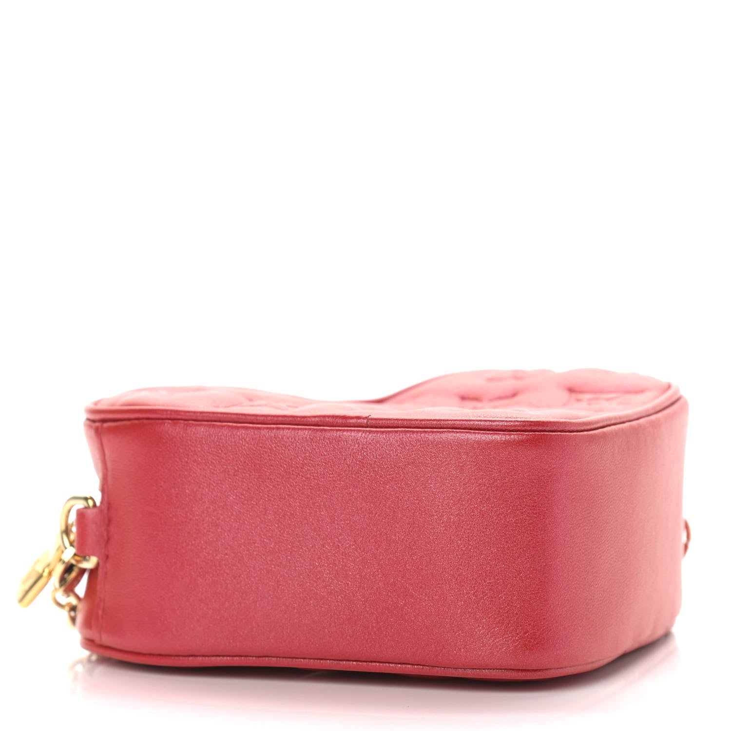 Louis Vuitton Lambskin Embossed Monogram Fall In Love Sac Coeur Heart Chain Bag Lipstick Red 4 of 8