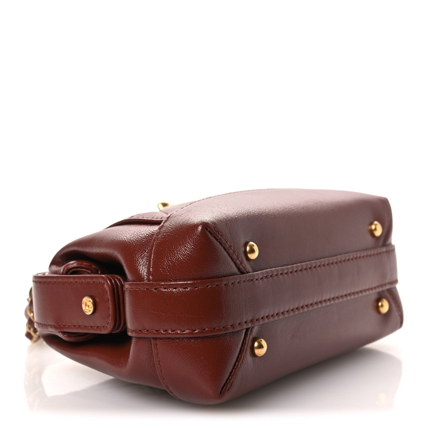 Chanel Shiny Lambskin Quilted Mini Cocodoc Top Handle Bag Brown