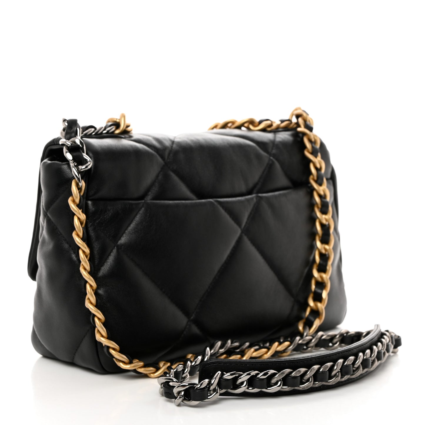 Lambskin Quilted Medium Chanel 19 Flap Black