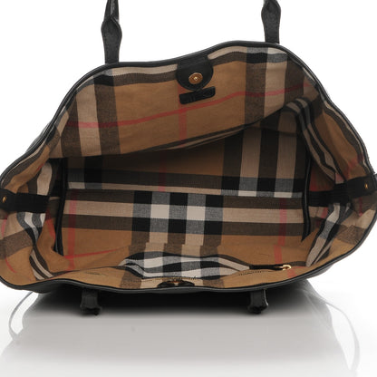 Burberry Lambskin Medium East West Tote Black 5 of 8