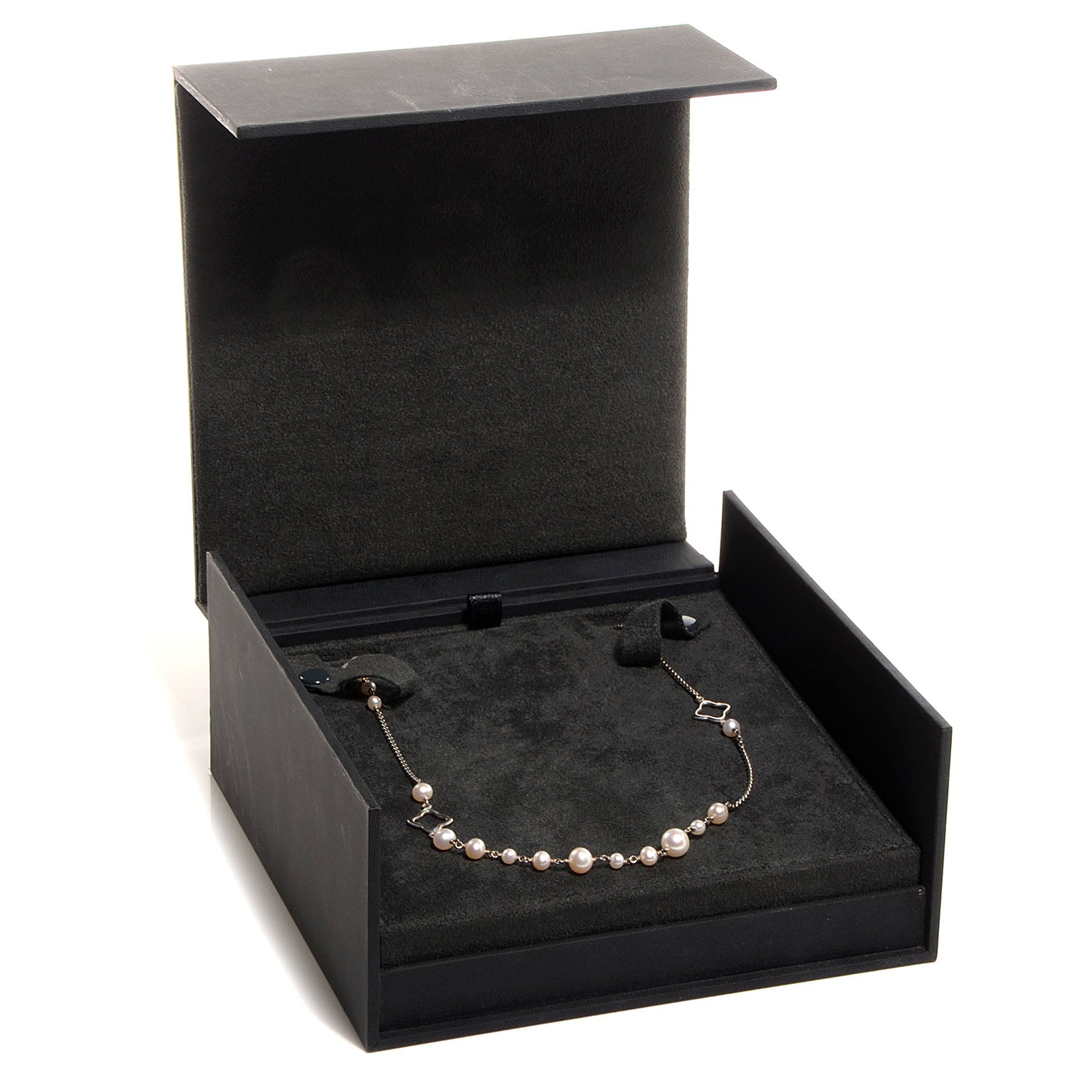 David Yurman Sterling Silver Quatrefoil Pearl Long Chain Necklace 6 of 6