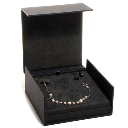 David Yurman Sterling Silver Quatrefoil Pearl Long Chain Necklace 6 of 6