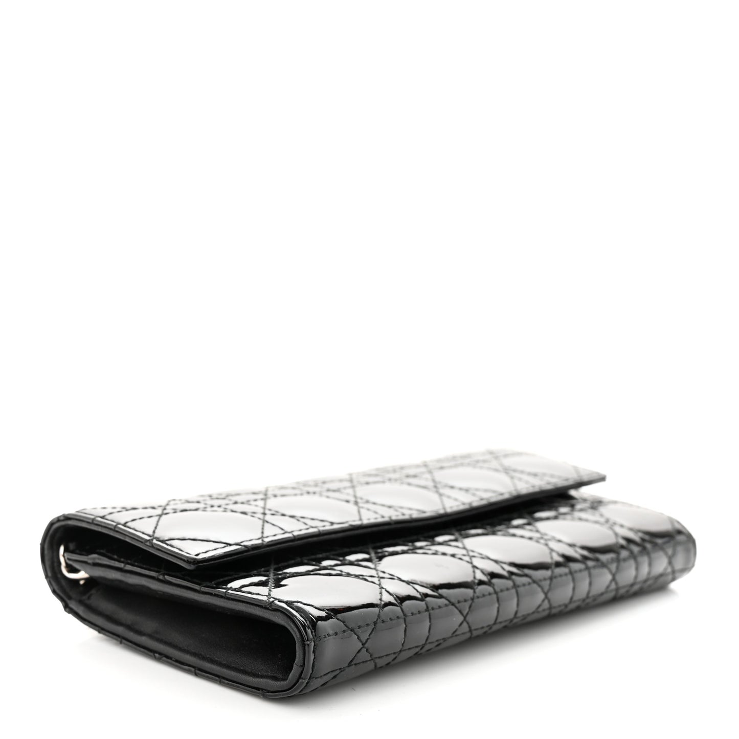 Patent Cannage Lady Dior Convertible Clutch Black