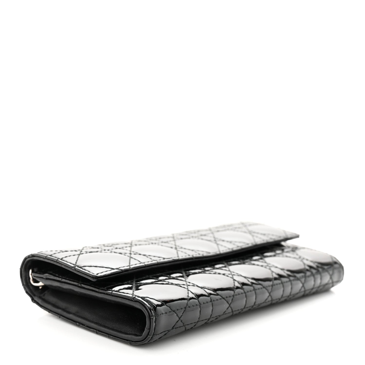 Christian Dior Patent Cannage Lady Dior Convertible Clutch Black 4 of 11