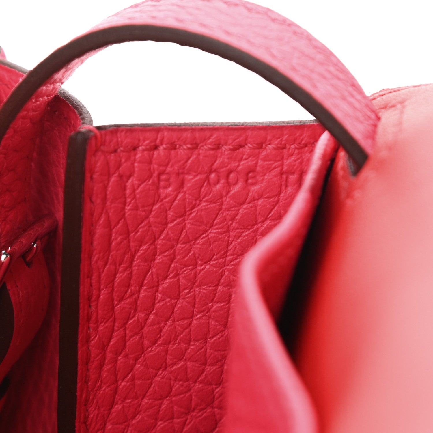 Hermes Taurillon Clemence Halzan 25 Rouge De Coeur Rose Extreme 7 of 9