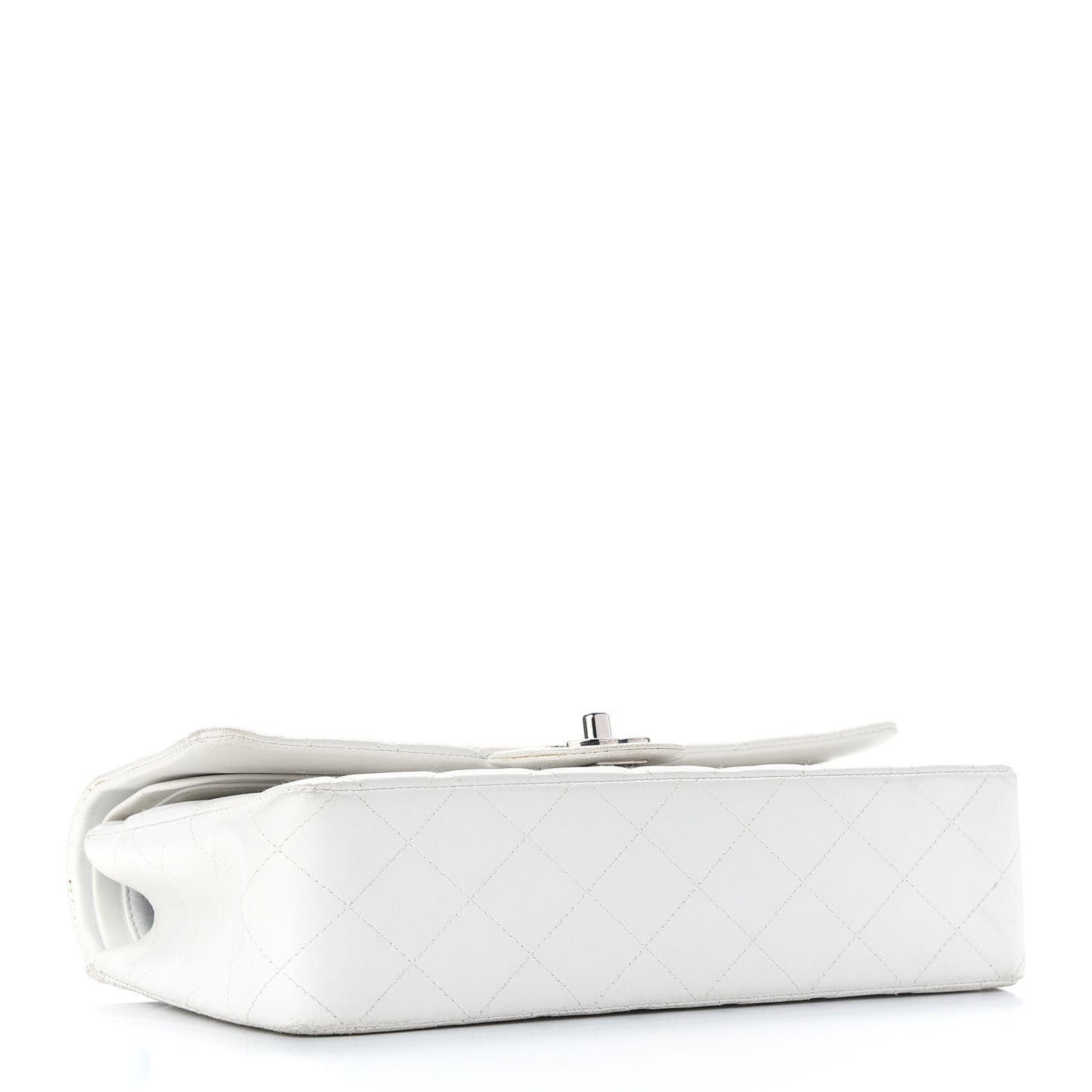 Lambskin Quilted Medium Double Flap White