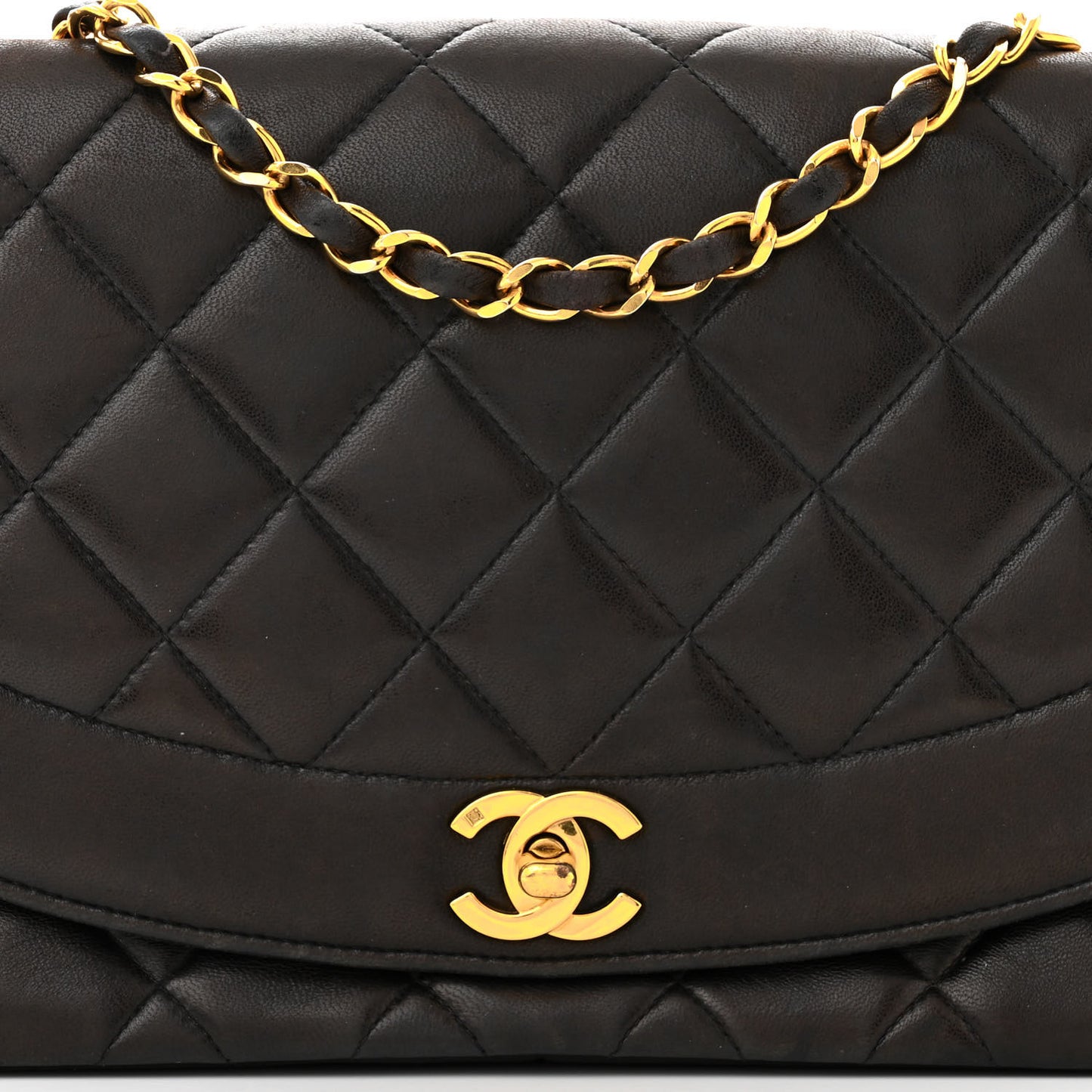 Lambskin Quilted Medium Single Flap Black