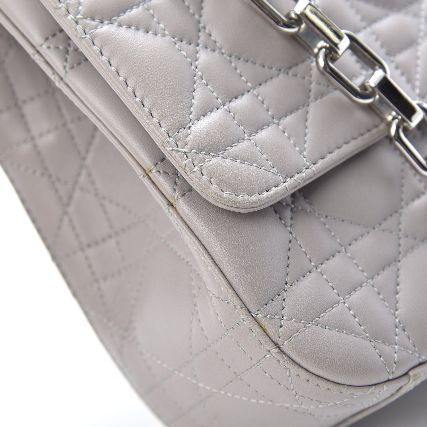 Christian Dior Lambskin Cannage Medium Miss Dior Flap Grey 16 of 18