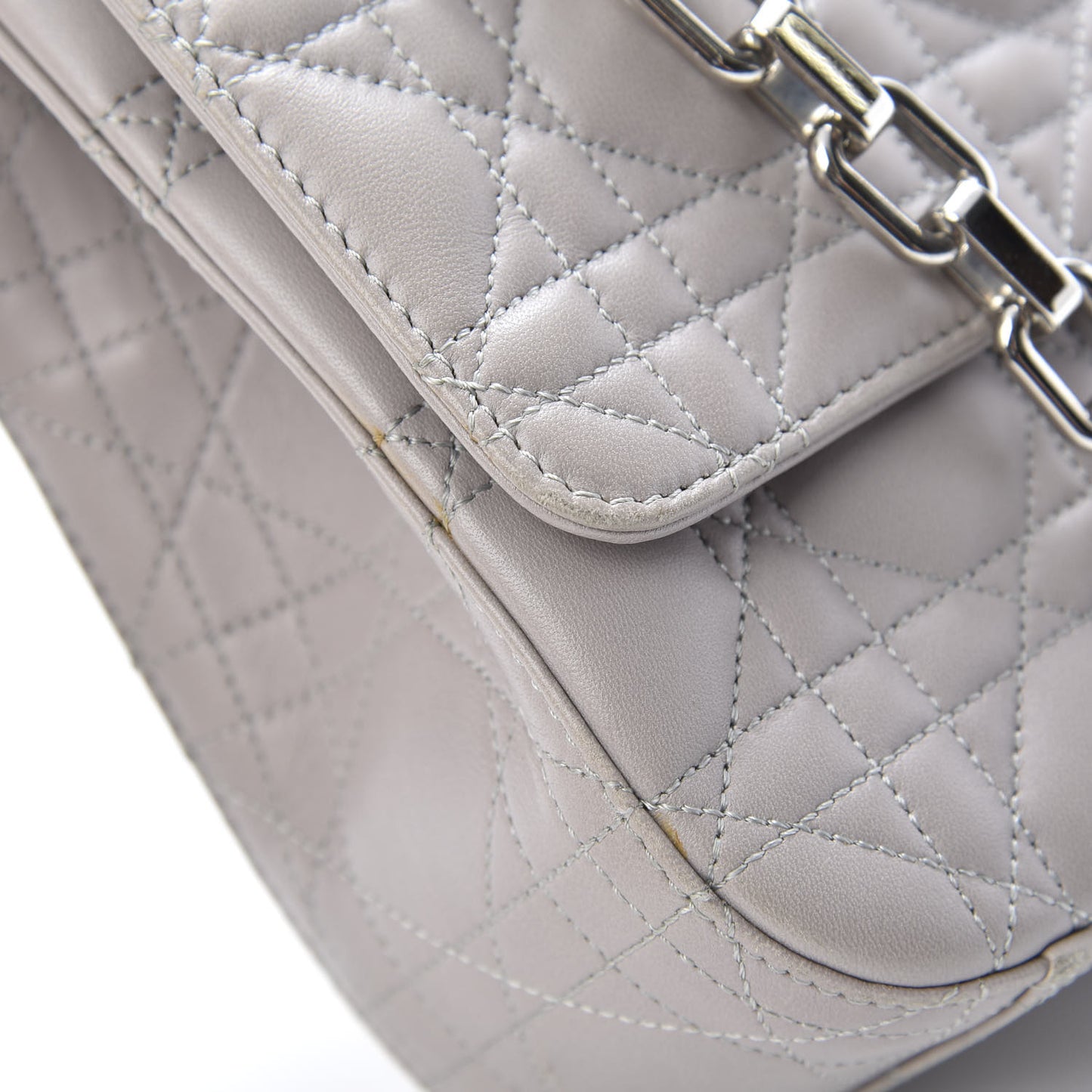 Lambskin Cannage Medium Miss Dior Flap Grey