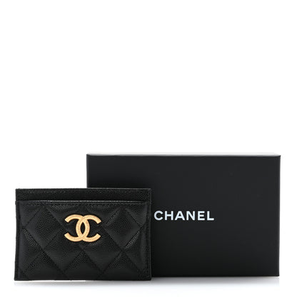 Chanel Caviar Quilted Textured CC Card Holder Black 10 of 10