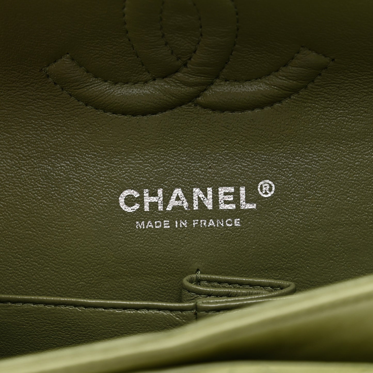 Lambskin Quilted Medium Double Flap Green
